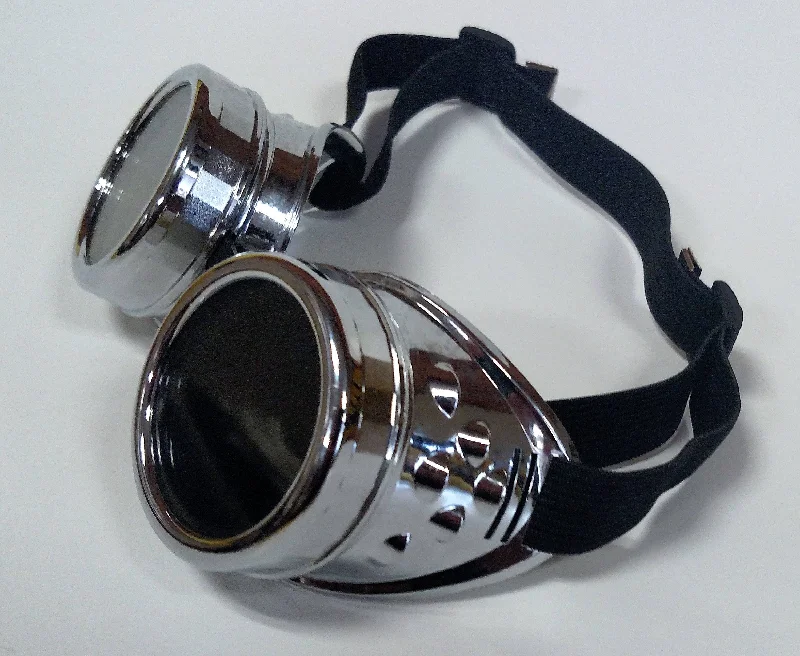 Vibrating toys with cool-Silver Steampunk Goth Goggles