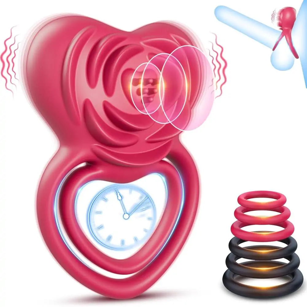 cock ring fast slow-Love Ring Heart Throb Vibrating Cock Ring Clitoral Stimulator