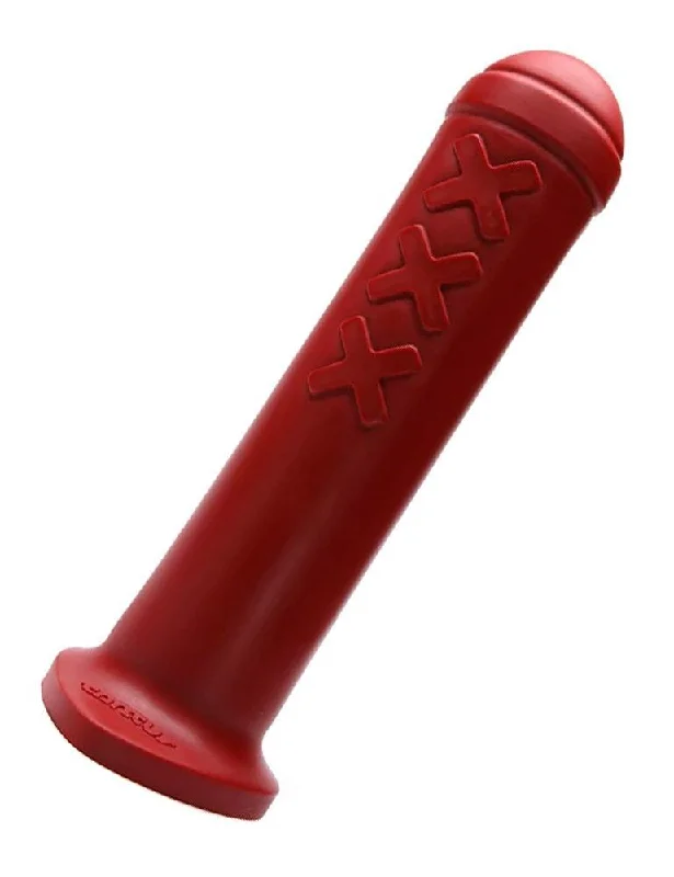 BDSM toy harness themes-Tantus Amsterdam XL Silicone Dildo, Red