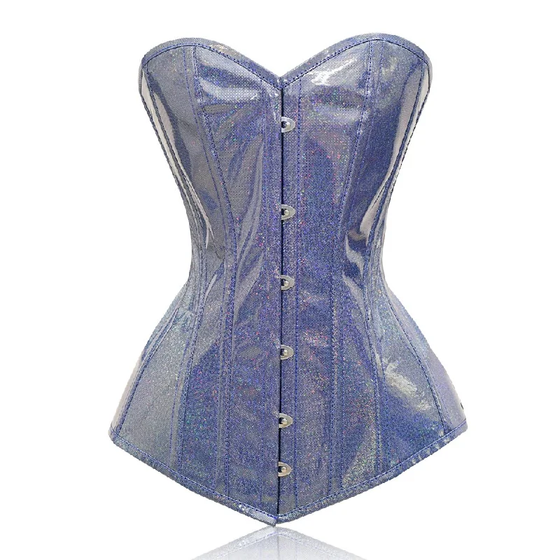 Corset top with ruffled trim-PVC  Over Bust Corset Top - Laced Corset