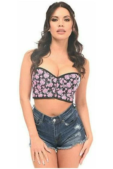 Vibrators with fine heads-Lavish Floral Cropped Bustier