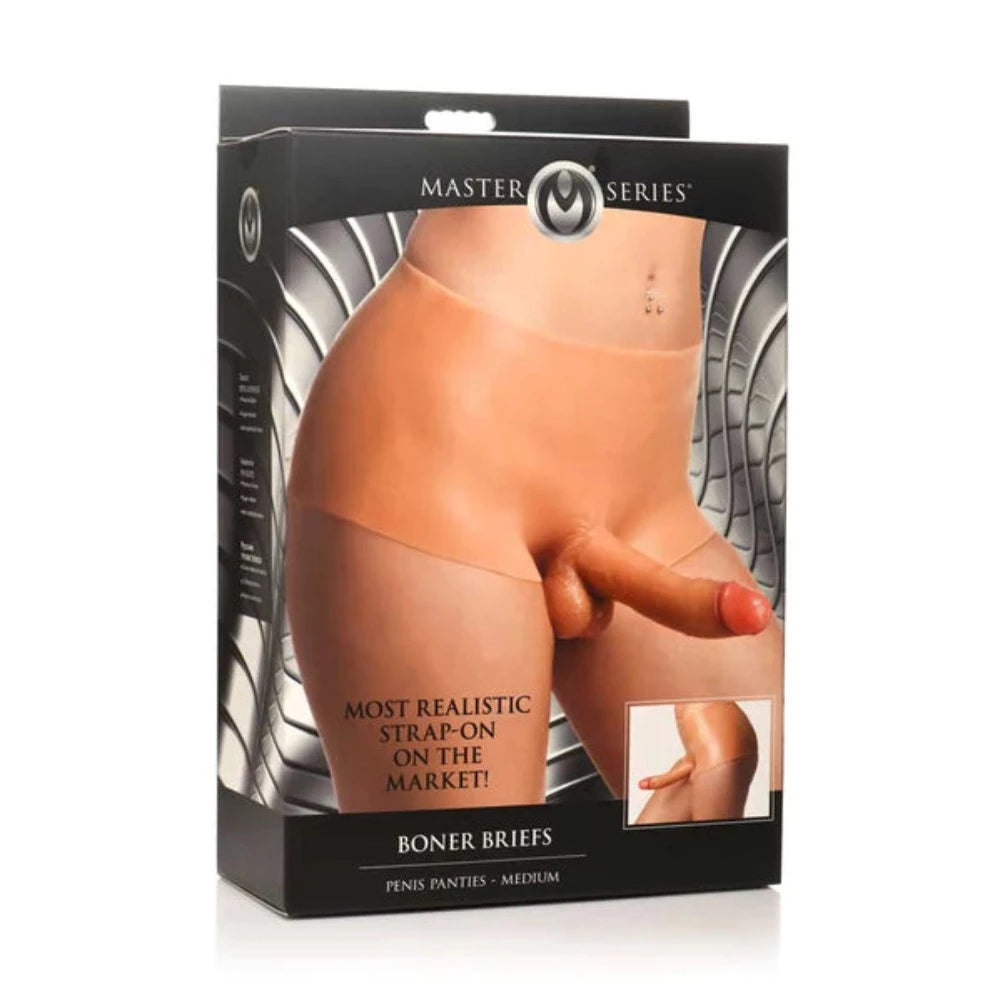 Rechargeable anal air vibes-Master Series ''Boner Brief'' Strap-On -MEDIUM