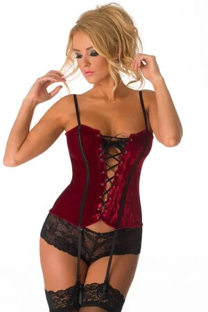 Smooth prostate toys-Seductive Red Velvet Corset