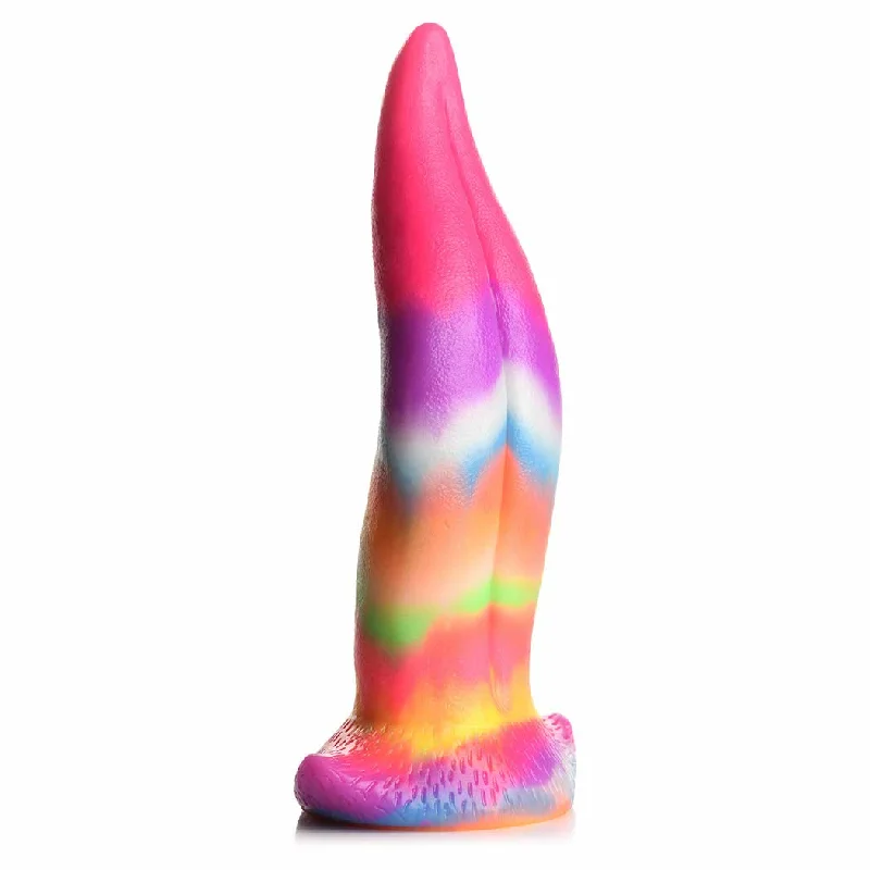 low-vibe-dildo-Creature Cocks Unicorn Kiss Unicorn Tongue Glow-In-The-Dark Silicone Dildo