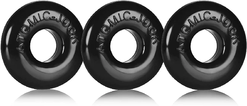 cock ring front row-Oxballs 3 Piece Donutringer max 3 pack black Ringer Cock Rings Black