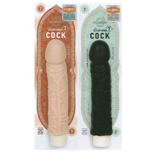 Vibrator personal treat-Quivering Cock 7 inches Black Vibrator