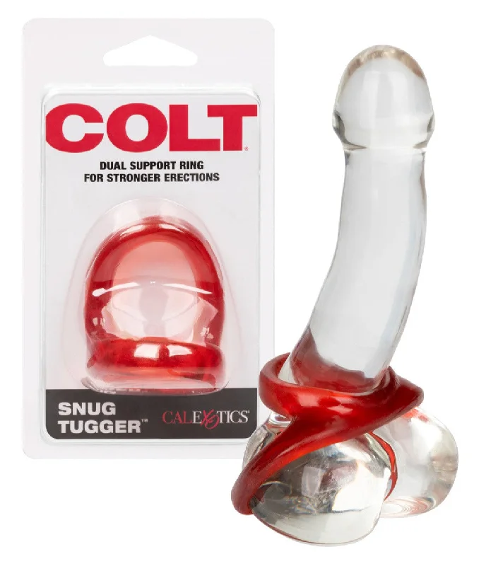 cock ring ebb flow-Colt SNUG TUGGER Cock and Ball Ring for Stronger Erections Red