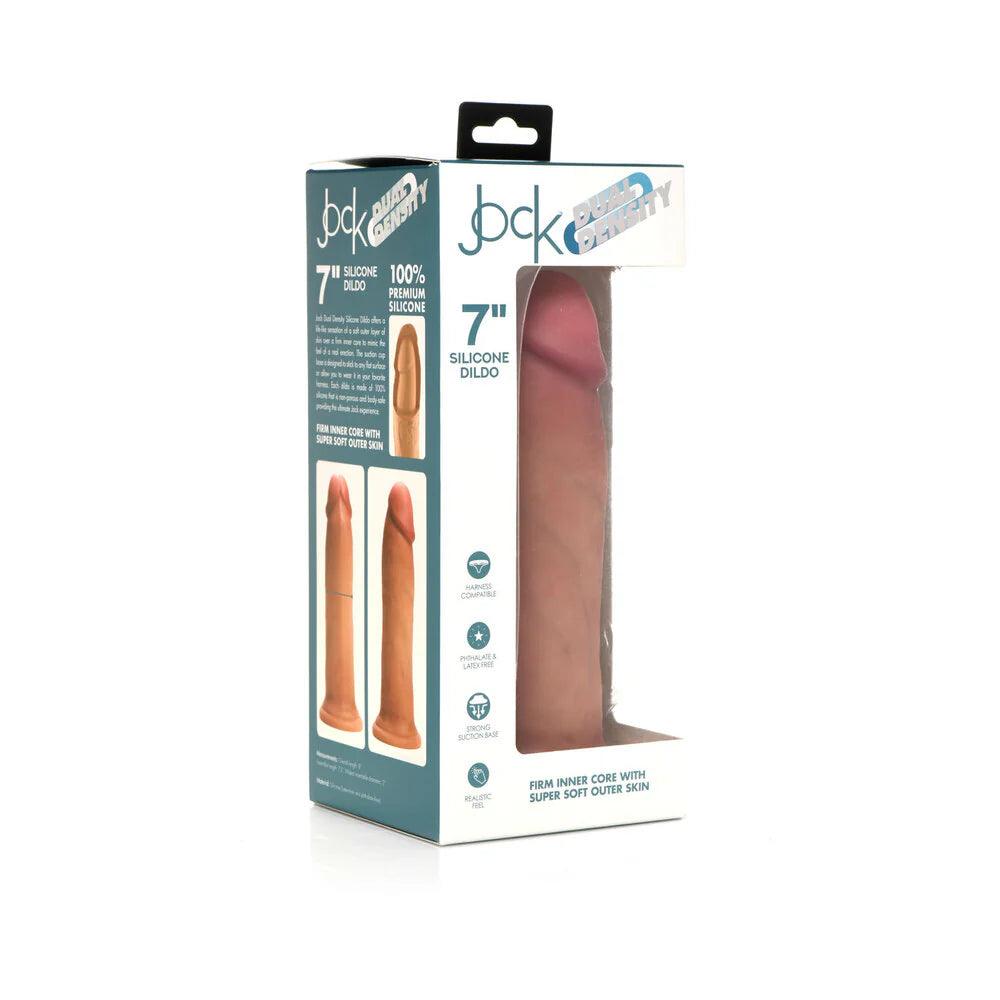 monumental-dildo-Curve Toys Jock Dual Density 7 in. Silicone Dildo with Suction Cup