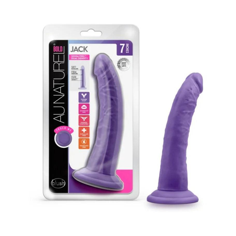 airy-dildo-Blush Au Naturel Bold Jack 7 in. Posable Dual Density Dildo with Suction Cup