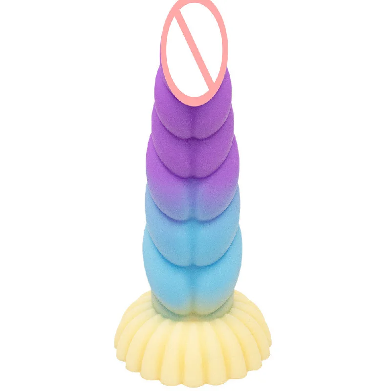 Vibrator hidden features-Colorful Braid Dildo Vibrator Liquid Silicone Anal Plug