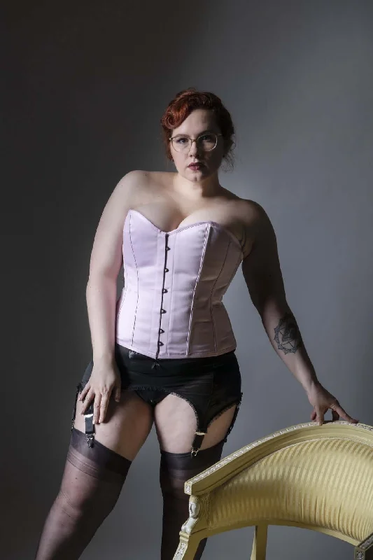 Corset with button accents-Kinnaird Ireland Dita Corset in Pink Duchess Satin