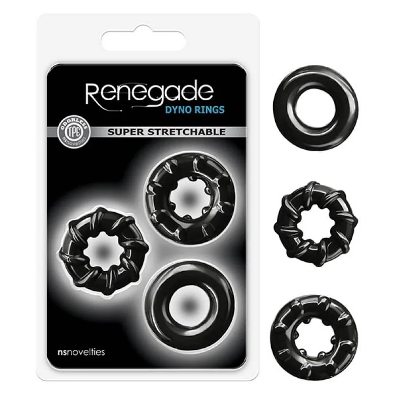 cock ring display-Renegade Dyno Cock Rings 3pk