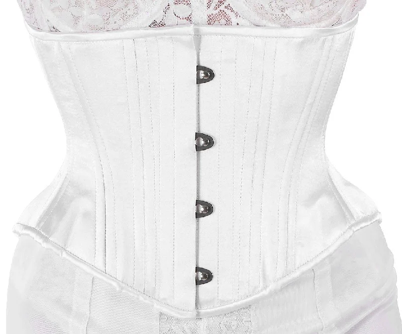 BDSM toy harness aesthetics-Mason White Sexy Underbust Waist Training Corset