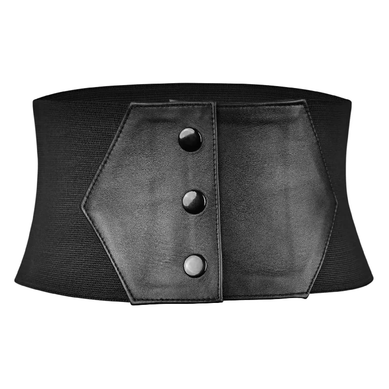 Corset dress for autumn elegance-Underbust Black Corset Belt - Waist Trainer