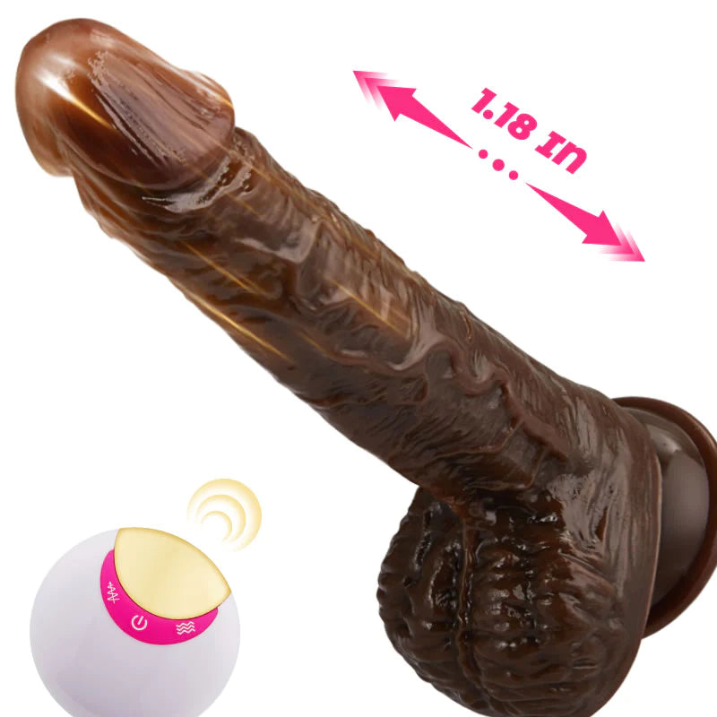 Vibrator low effort-JOI 9 Vibrating 3 Telescoping Swing Realistic Dildo Vibrator 8.86 INCH