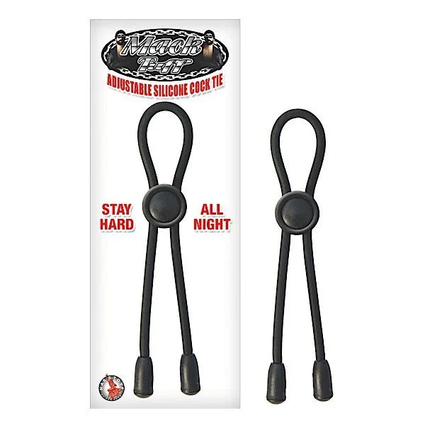 cock ring innovators-Mack Tuff ADJUSTABLE SILICONE COCKTIE Black