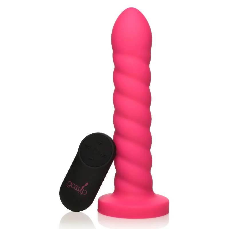 Vibrator promo deal-21X Soft Swirl Silicone Rechargeable Vibrator with Control - Magenta