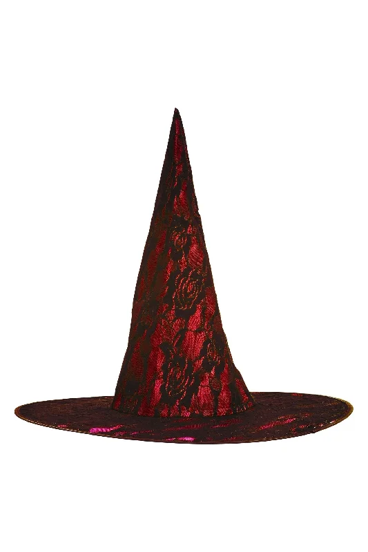 Rechargeable wave rings-Red Lace Witch Hat