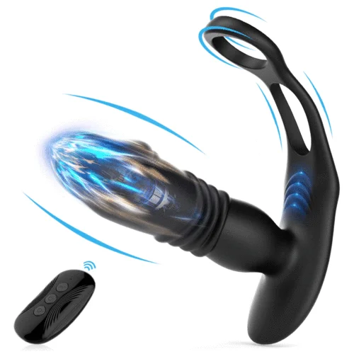 Vibrator twistable shape-Flexi Prostate Bliss Vibrator with Cock Ring