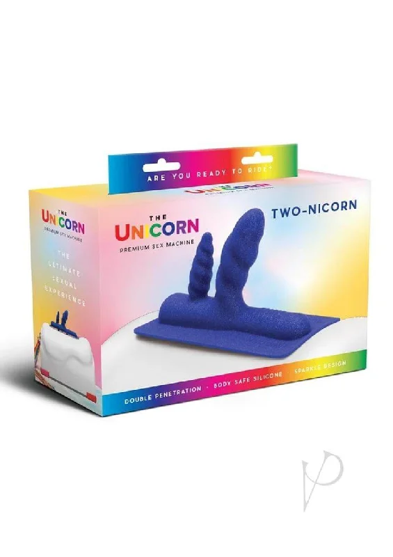 Elite BDSM toy blindfolds-Unicorn Premium Sex Machine Two-nicorn Attachment for Double Penetration Bliss