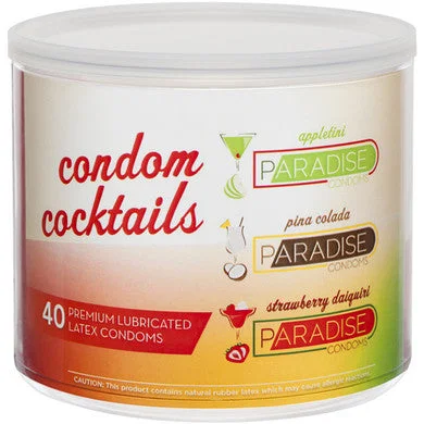 Rechargeable slim dildos-Paradise Condom Cocktails  - 40 Count Jar