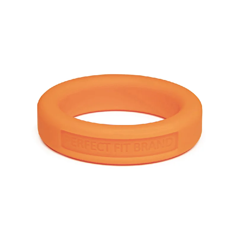 cock ring single shot-Classic 1.4" (36 mm) Silicone Med. Stretch Penis Ring Orange