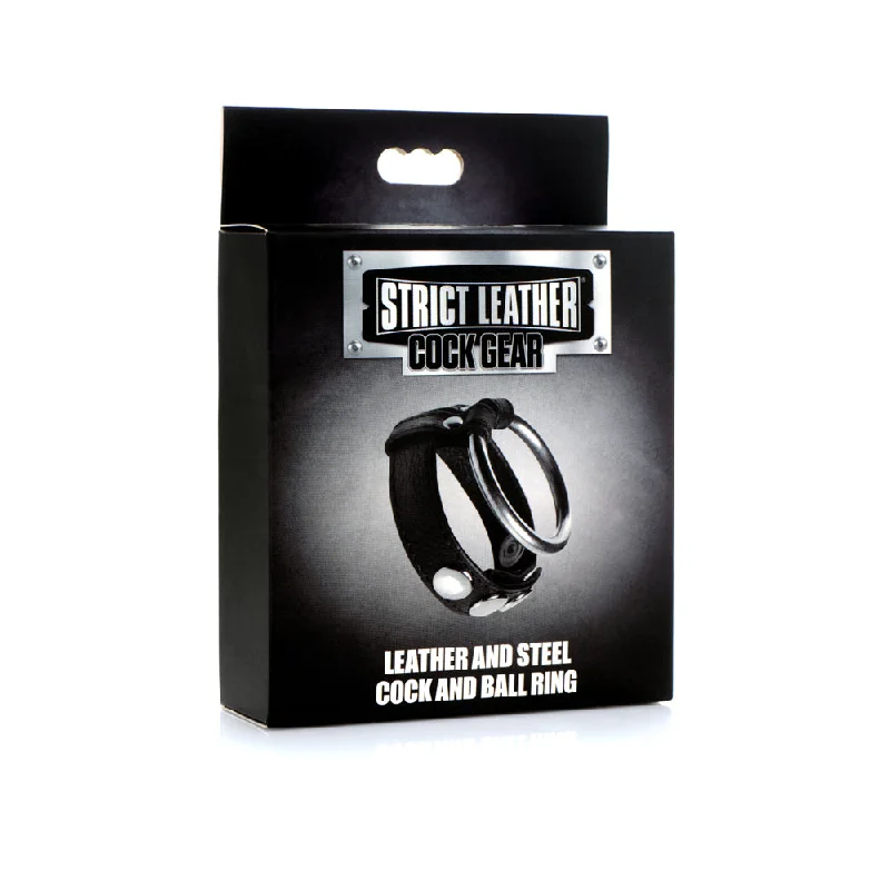 cock ring proportion-Strict Leather Cock Gear Leather And Steel Cock & Ball Ring