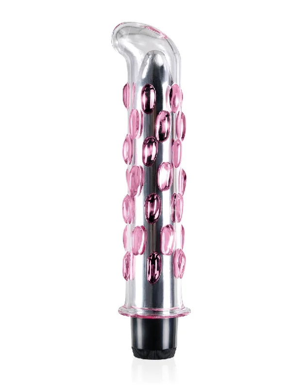 Vibrator polished look-Pipedream Icicles No. 19 Textured Glass Waterproof G-Spot Vibrator