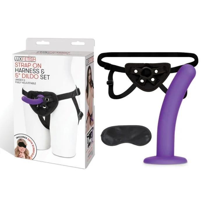 BDSM toy mask themes-5 Inch Pegging Strap On Dildo Purple