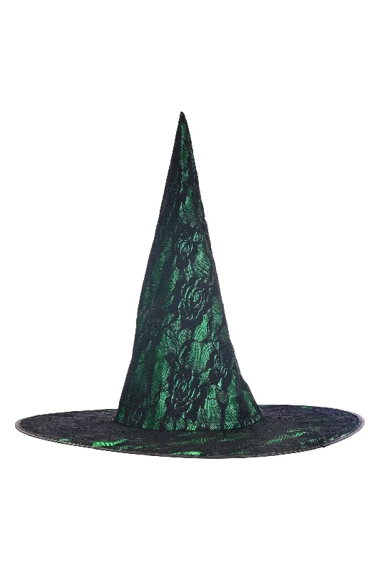 Silent anal vibes-Green Lace Witch Hat