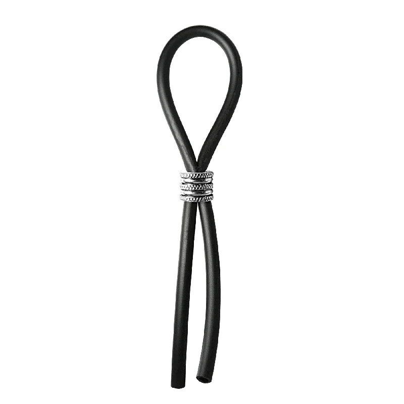 cock ring peak-C-RING LASSO CRISS CROSS CAP SILICONE BLACK