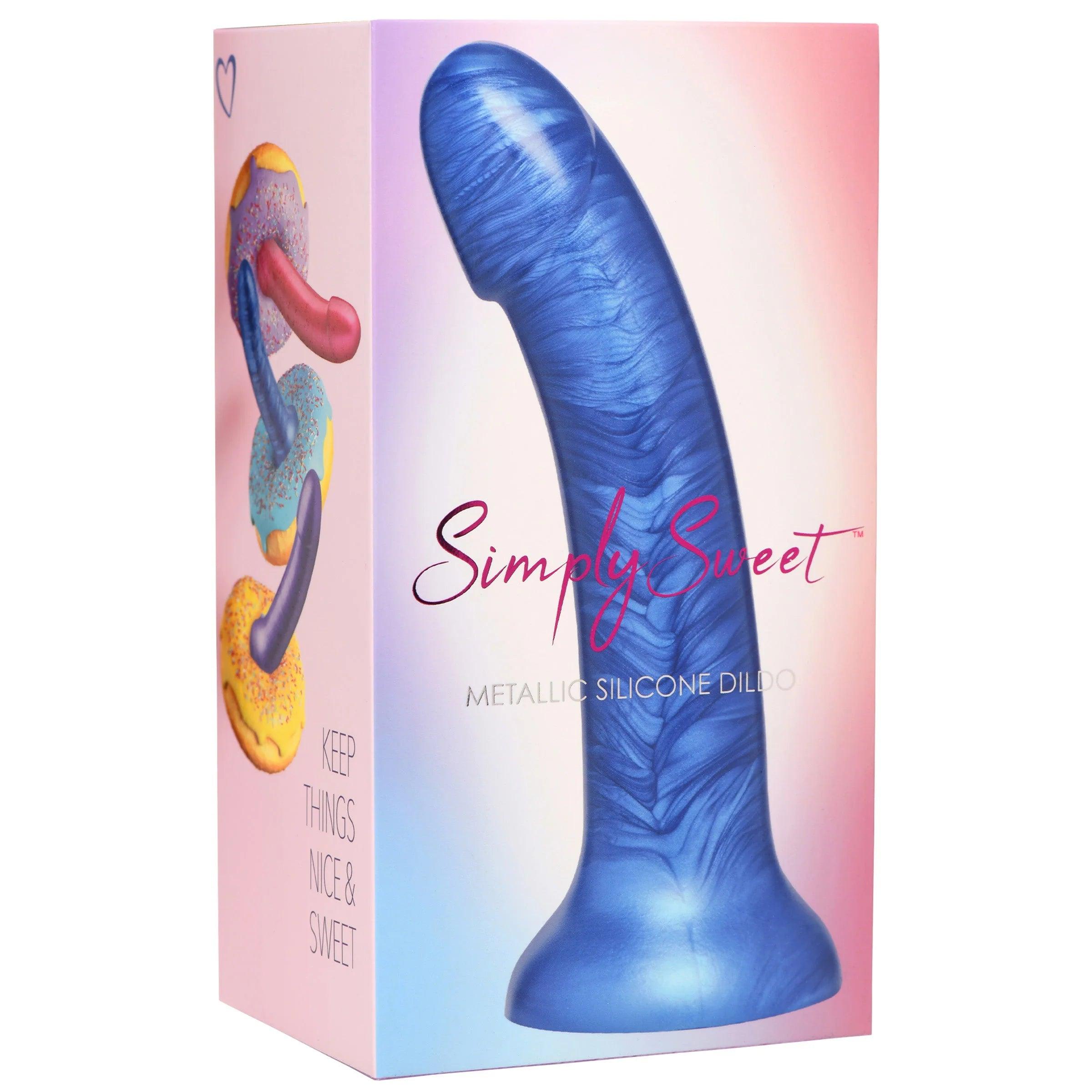 motion-sensor-dildo-Simply Sweet Metallic Silicone Dildo 7in