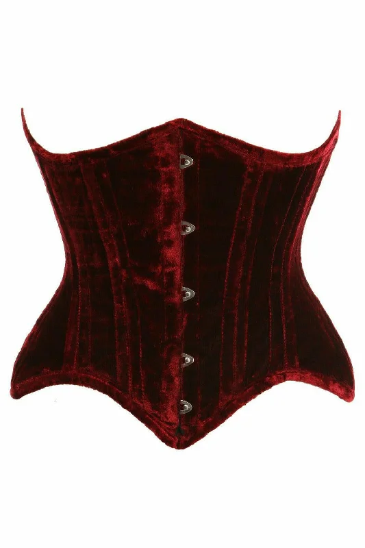 Hidden anal vibes-Queen Size Top Drawer Crushed Velvet Steel Waist Corset