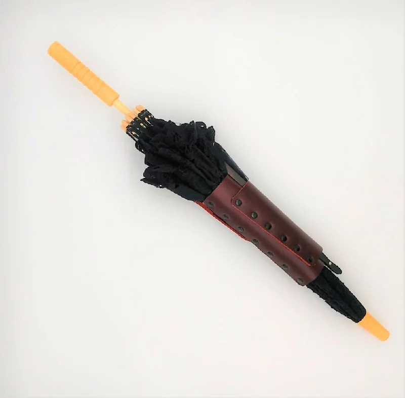 Sex toys with mild settings-Red Leather Parasol and Fan Holster