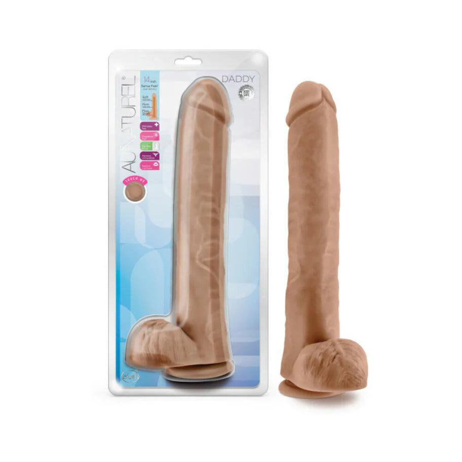 kinetic-charge-dildo-Blush Au Naturel Daddy 14 in. Posable Dual Density Dildo with Balls & Suction Cup