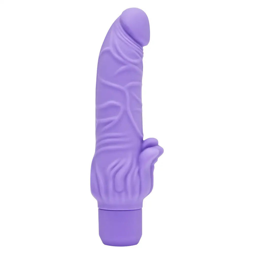 Vibrator duo treat-8-inch Toyjoy Silicone Purple Realistic Vibrator with Clit Stim