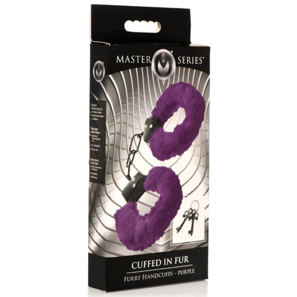 Sex toys for bath play-MS ''Cuffed in Fur'' Furry Handcuffs -Purple