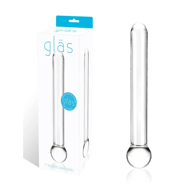 navy-dildo-Glas 7 inches Straight Glass Dildo Clear