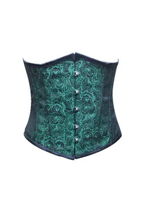 Corset dress in muted lilac-Green Black Brocade Cotton Halloween Underbust Gothic Corset