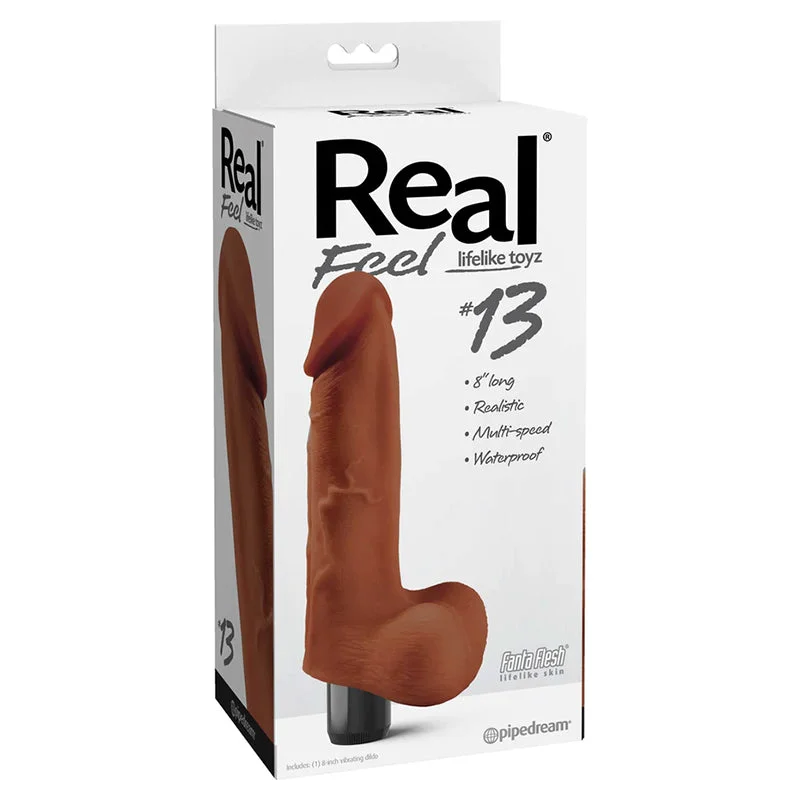 Vibrator unmatched quality-Real Feel Lifelike Toyz No. 13 - Brown Vibrator