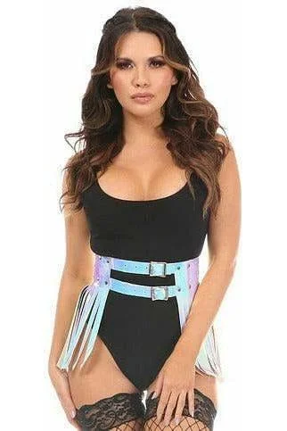 Vibrating plugs for starters-Blue/Purple Holo Fringe Skirt