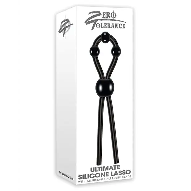 cock ring one off-Zero Tolerance Ultimate Silicone Lasso Adjustable Cockring Black