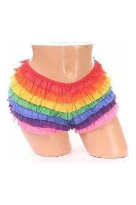 Vibrators with fine heads-Rainbow Mesh Ruffle Panty