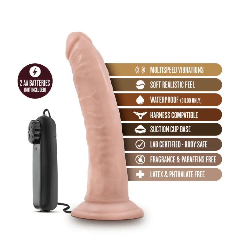 snap-fold-dildo-Dr. Dave 7 Inch Vibrating Realistic Dildo - Vanilla