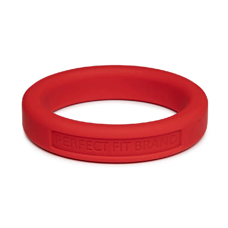 cock ring one go-Classic 1.75" (44 mm) Silicone Med. Stretch Penis Ring Red