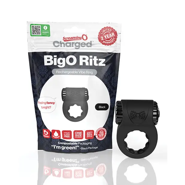 cock ring supporting role-Screaming O Charged Big O Ritz Rechargeable Vibrating Silicone Cockring