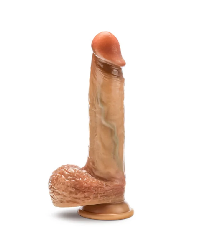 hyper-flexible-dildo-Raphael Ultra Realistic 9.5 Inch Silicone Dildo with Sliding Foreskin - Caramel