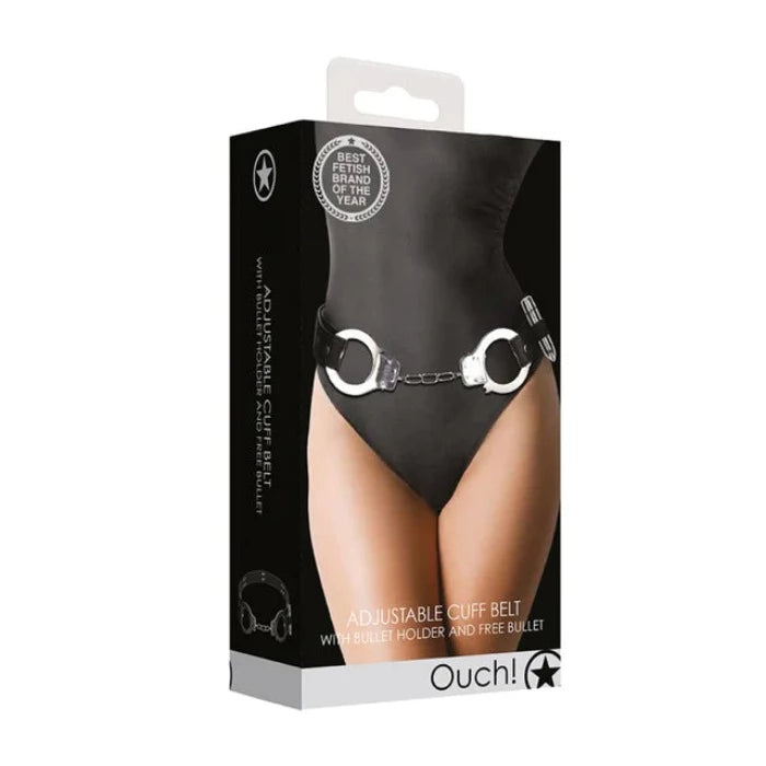 High-end sex toy lines-Ouch! Adjustable Cuff Belt -Black