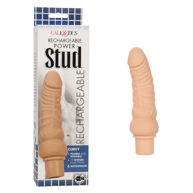 camo-dildo-Rechargeable Power Stud® Curvy - Ivory