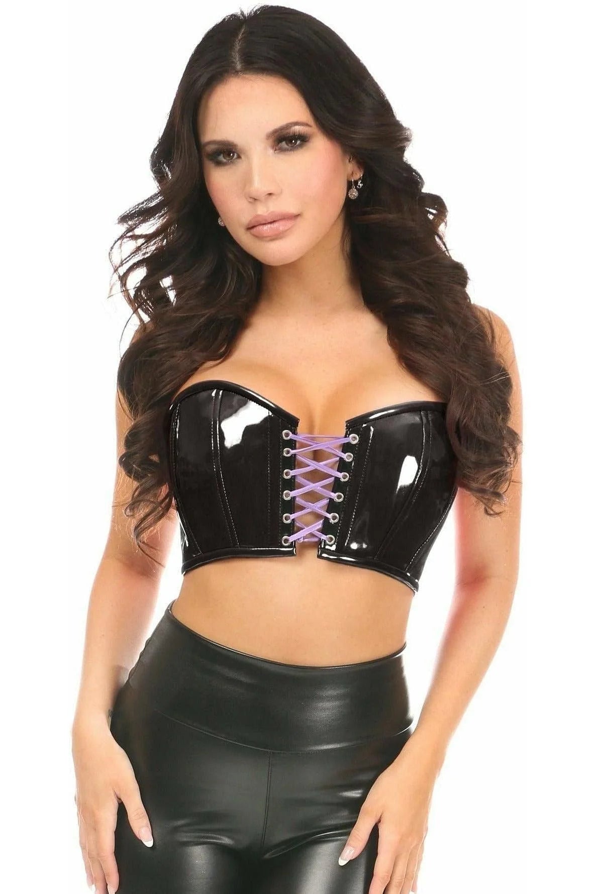 Sex toys for couple play-Lavish Patent Laced Bustier